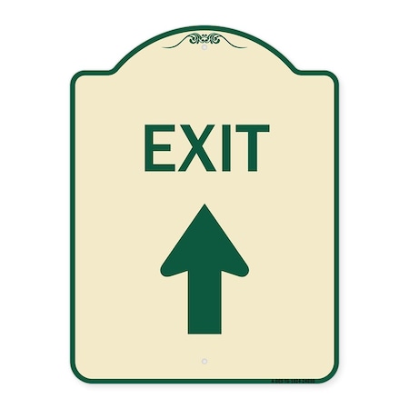 Signmission Exit Exit with Up Arrow Heavy-Gauge Aluminum Architectural Sign, 24" H, 18" L, TG-1824-24030 A-DES-TG-1824-24030